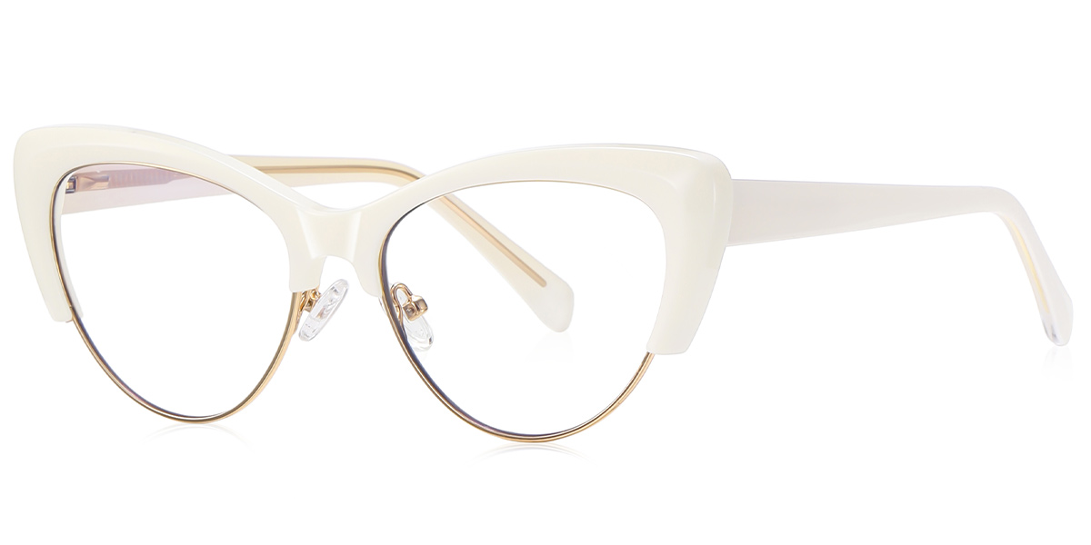 Cat Eye Blue Light Blocking Glasses white