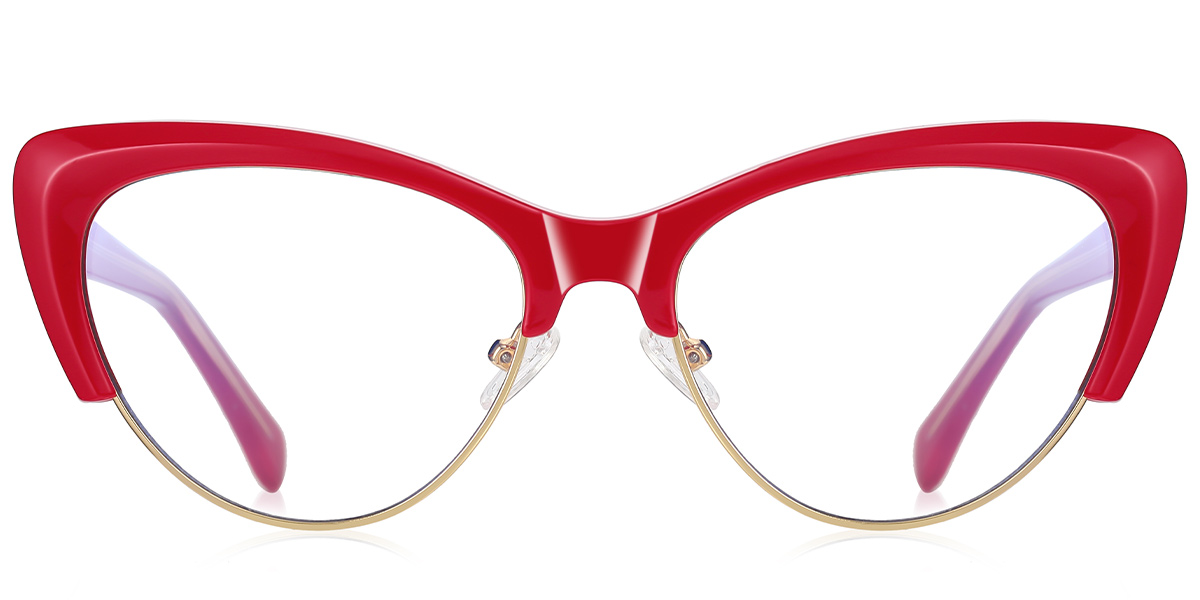 Cat Eye Blue Light Blocking Glasses red