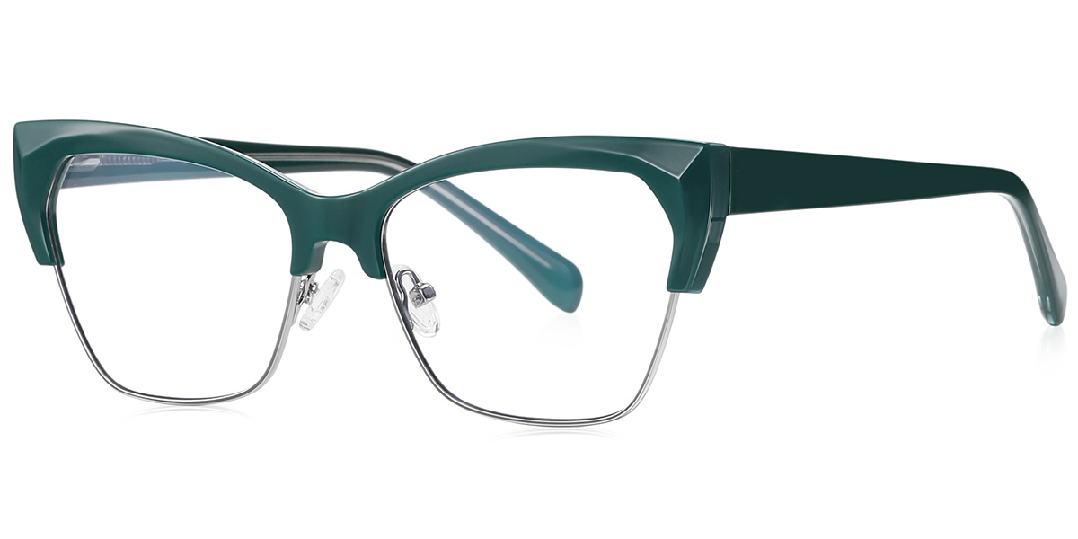 Square Blue Light Blocking Glasses green