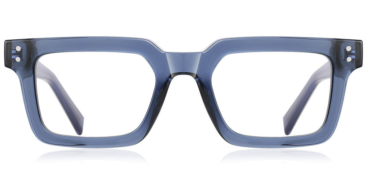 Rectangle Blue Light Blocking Glasses translucent-blue