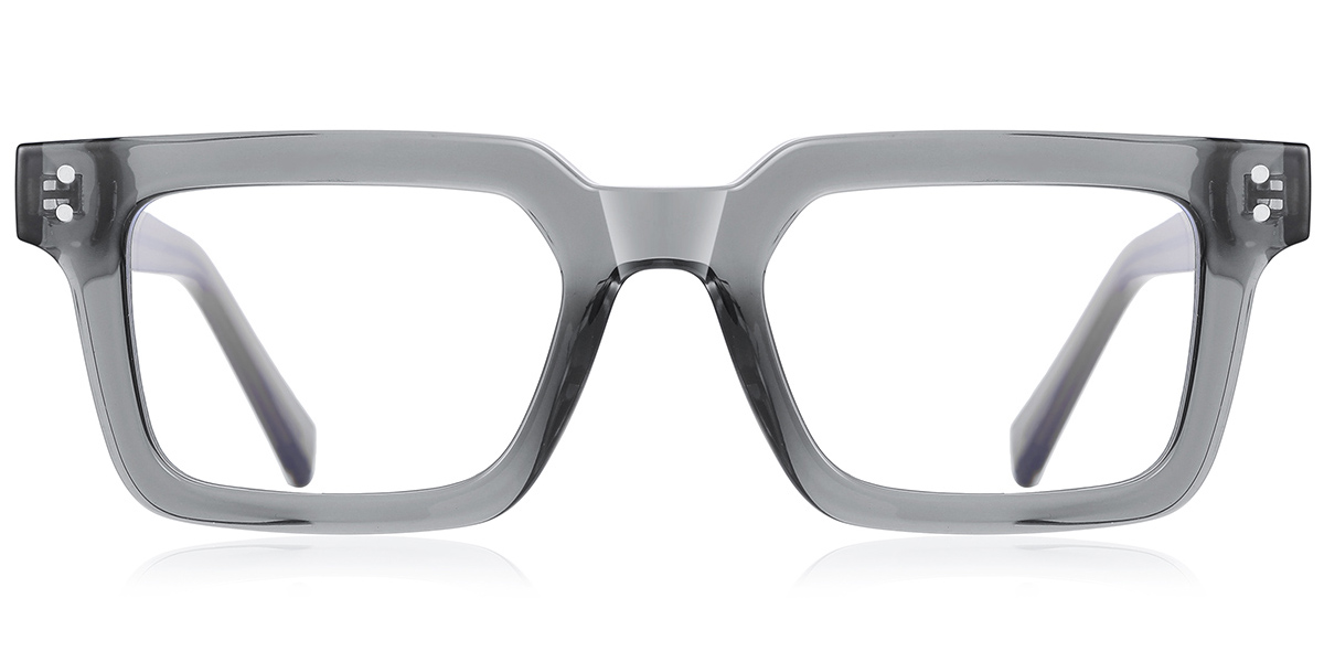 Rectangle Blue Light Blocking Glasses translucent-grey