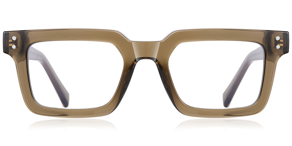 Rectangle Blue Light Blocking Glasses translucent-brown