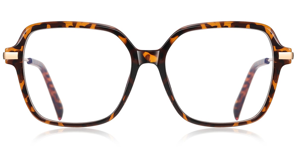 Square Blue Light Blocking Glasses tortoiseshell