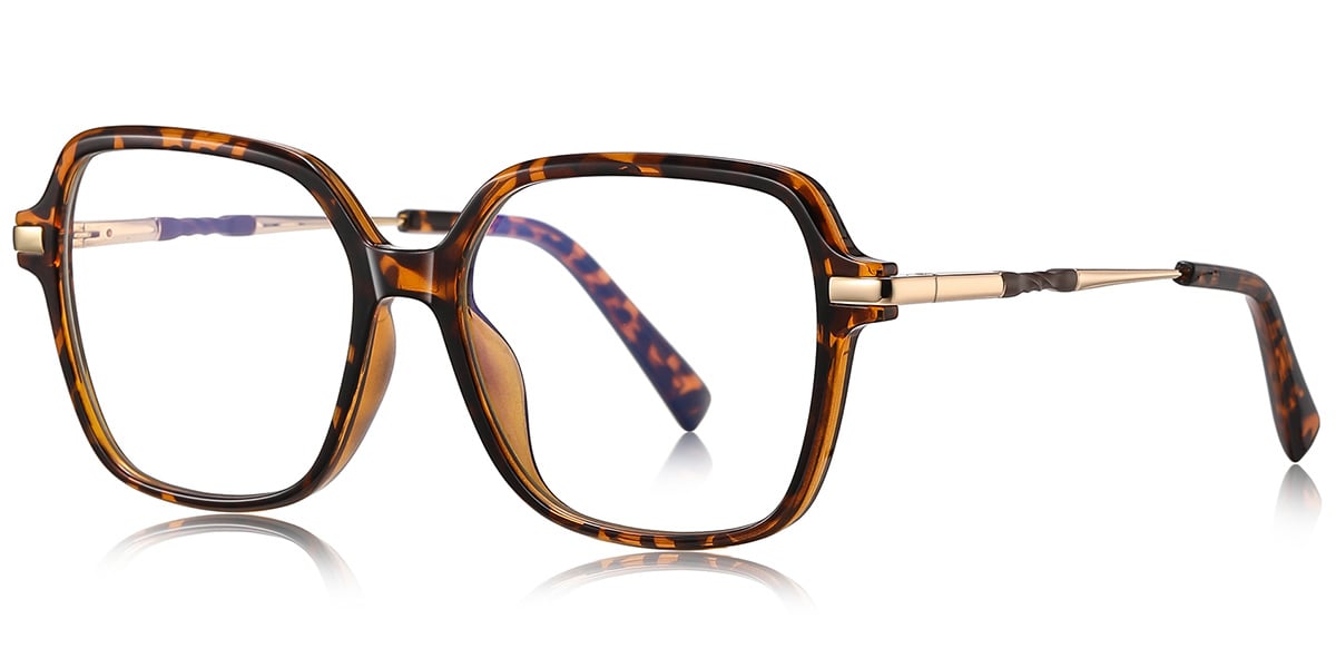 Square Blue Light Blocking Glasses tortoiseshell