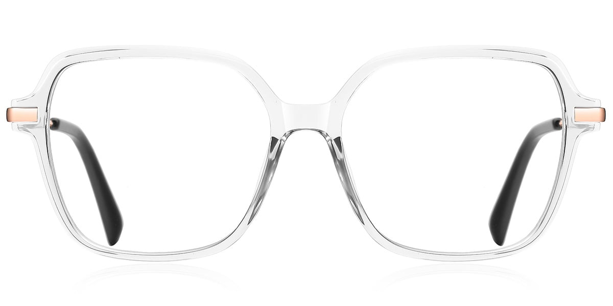 Square Blue Light Blocking Glasses translucent-white