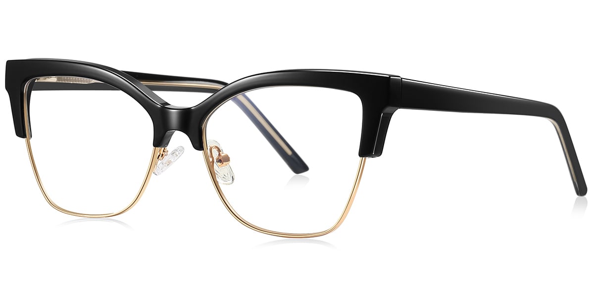 Square Blue Light Blocking Glasses black-gold