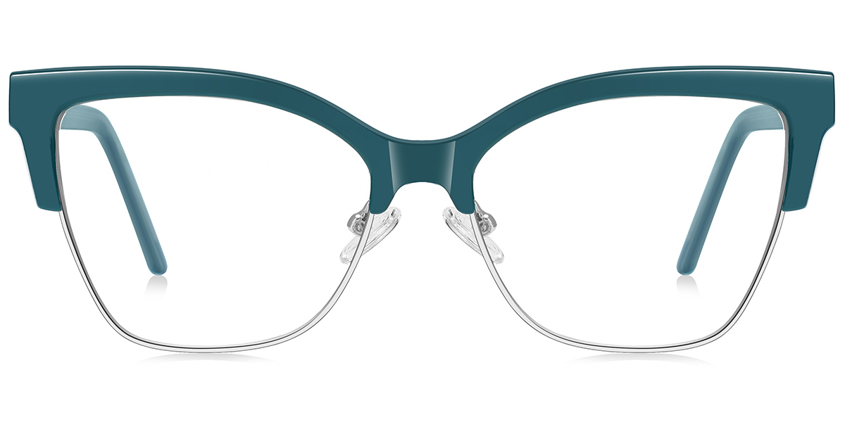 Square Blue Light Blocking Glasses green