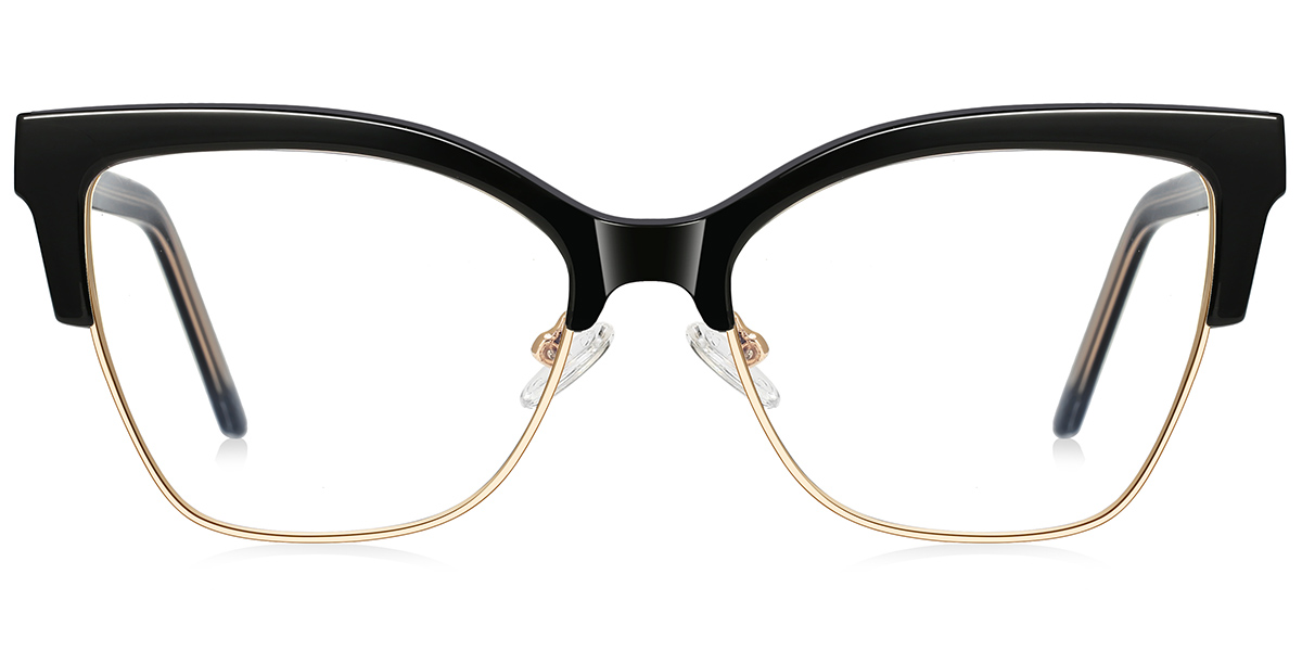 Square Blue Light Blocking Glasses black-gold