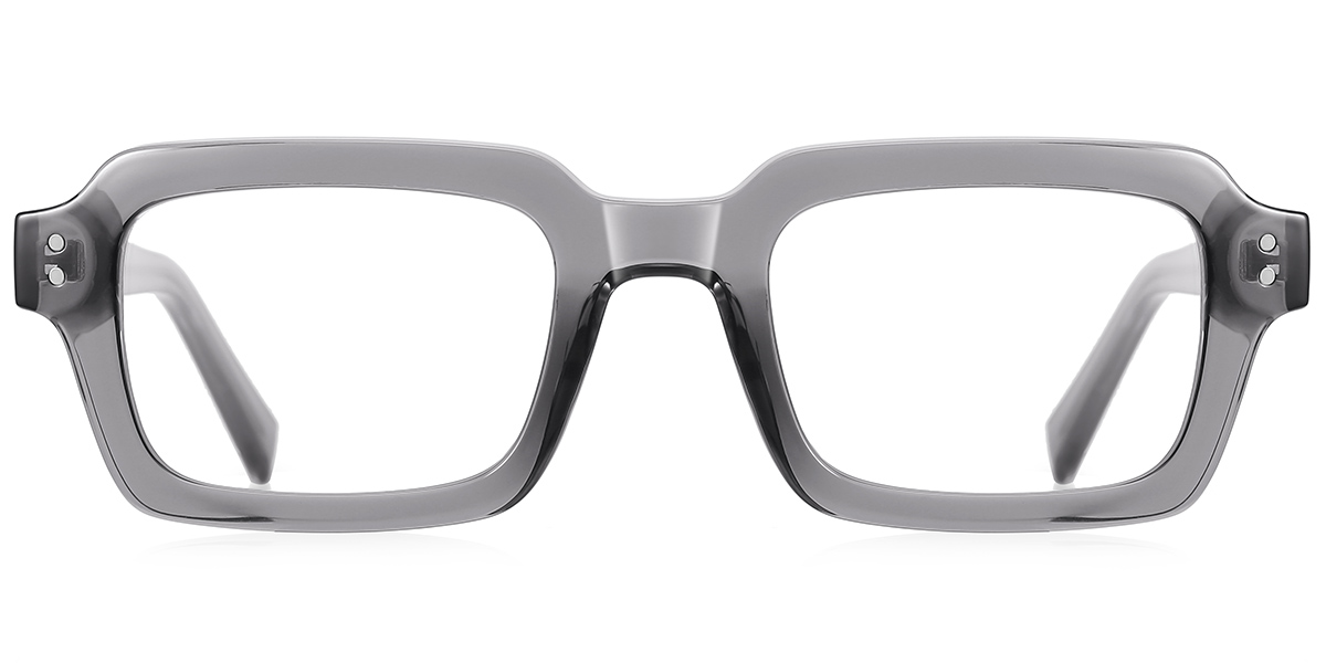 Rectangle Blue Light Blocking Glasses translucent-grey