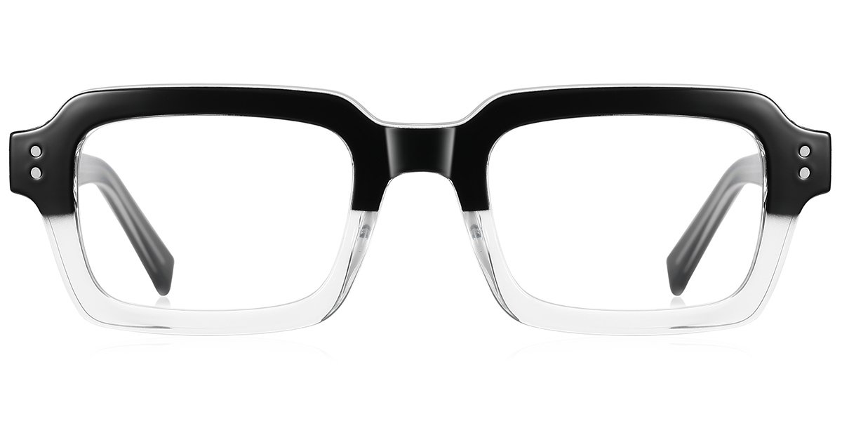 Rectangle Blue Light Blocking Glasses pattern-black