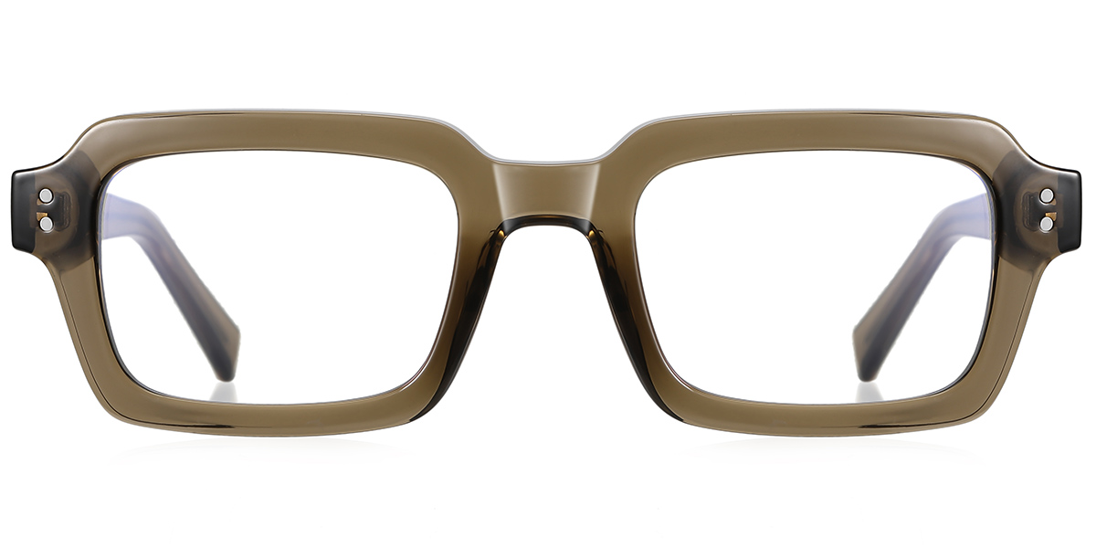 Rectangle Blue Light Blocking Glasses translucent-brown