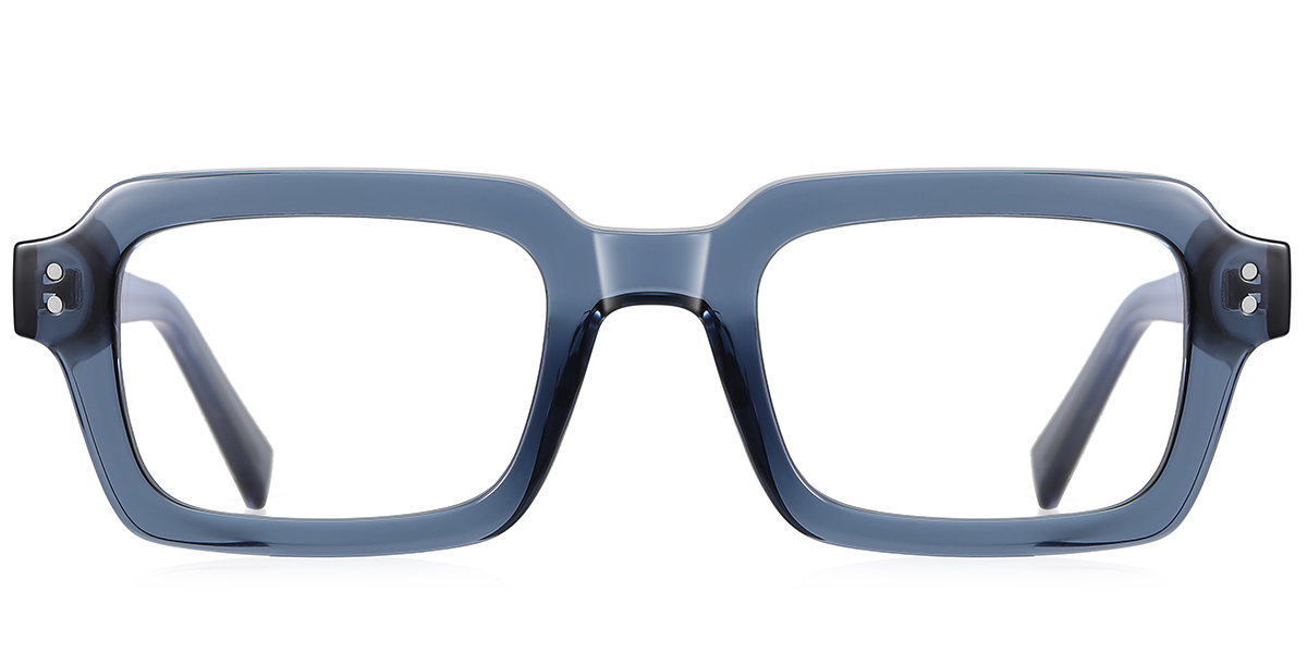 Rectangle Blue Light Blocking Glasses translucent-blue