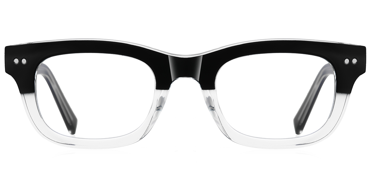 Rectangle Blue Light Blocking Glasses pattern-black