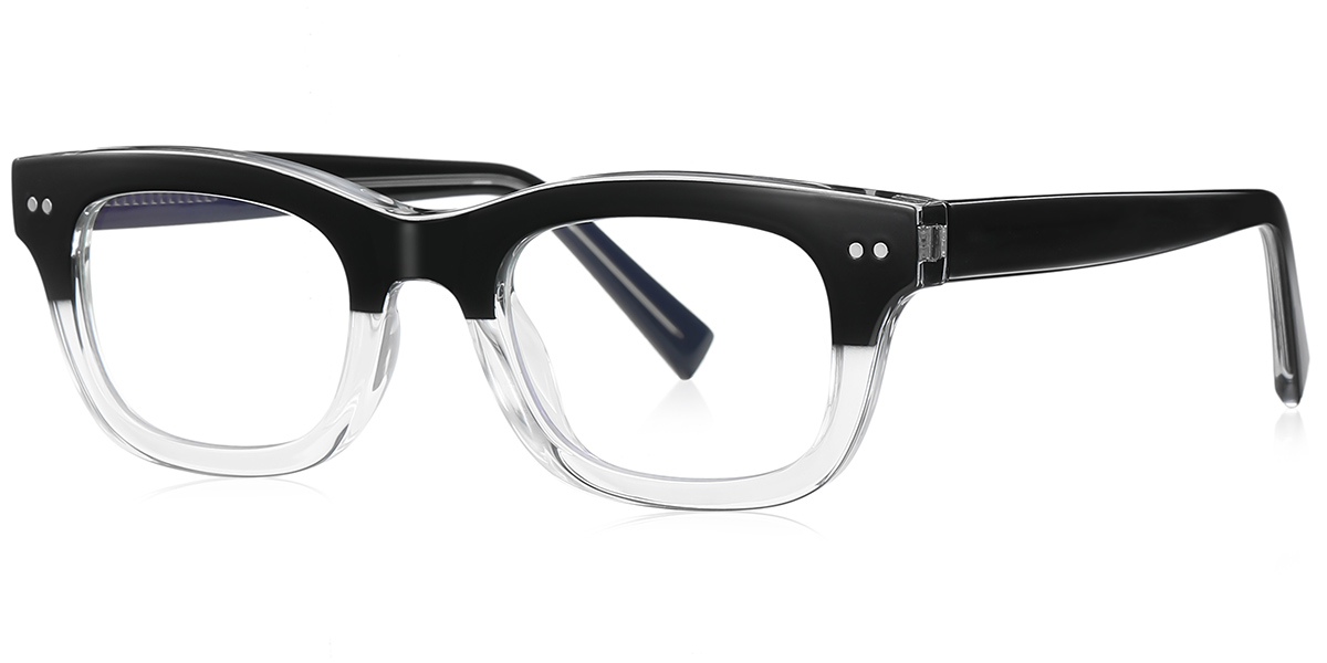 Rectangle Blue Light Blocking Glasses pattern-black