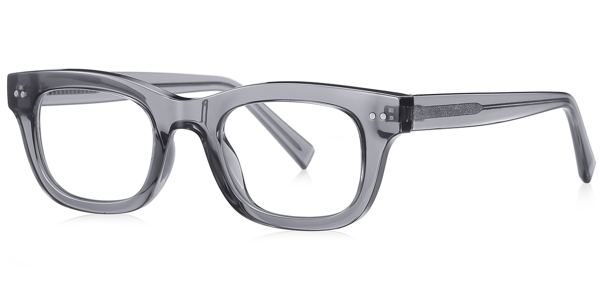 Rectangle Blue Light Blocking Glasses translucent-grey