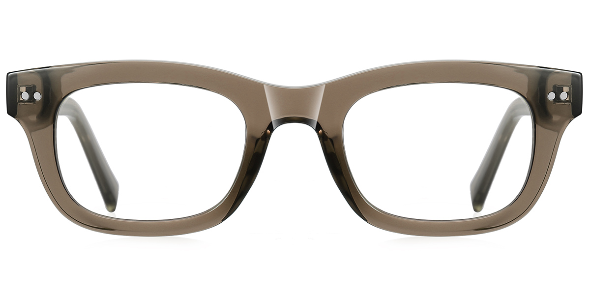 Rectangle Blue Light Blocking Glasses translucent-brown