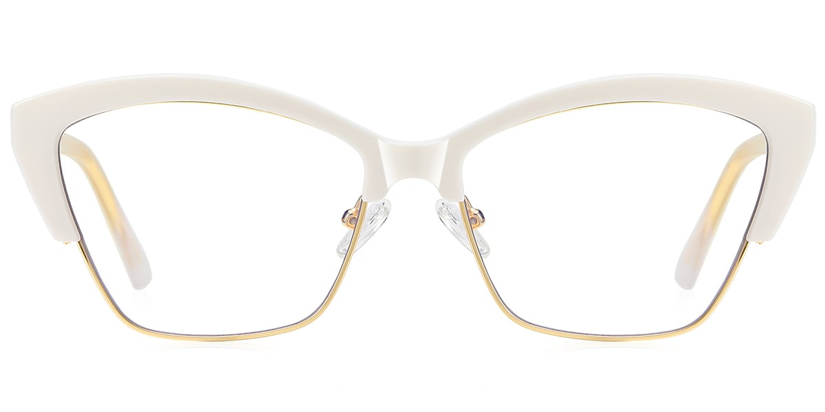 Cat Eye Blue Light Blocking Glasses white