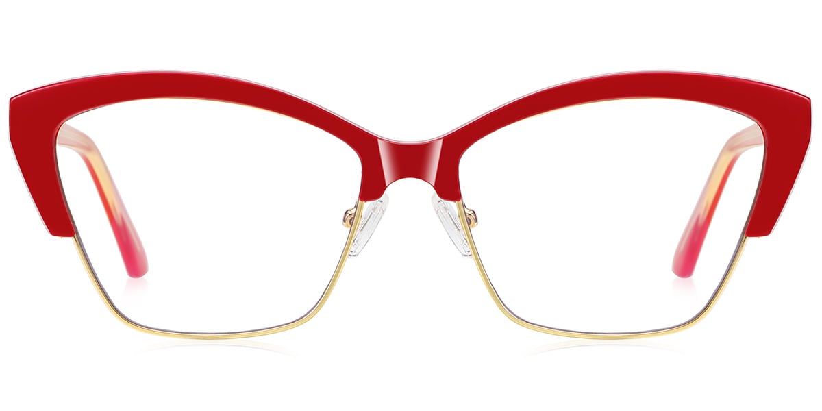 Cat Eye Blue Light Blocking Glasses red