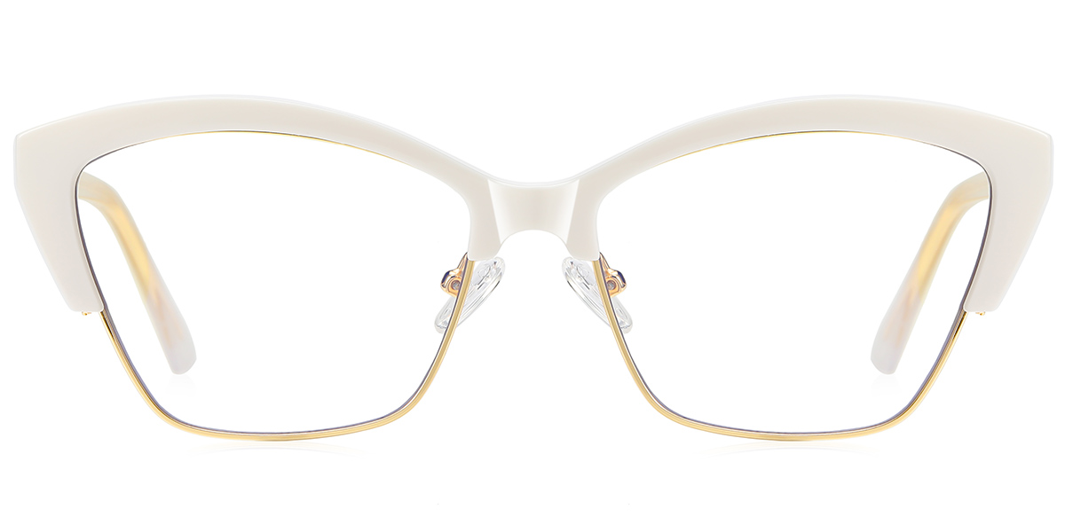 Cat Eye Blue Light Blocking Glasses white