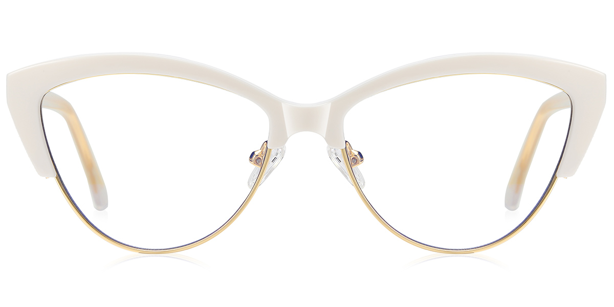 Cat Eye Blue Light Blocking Glasses white