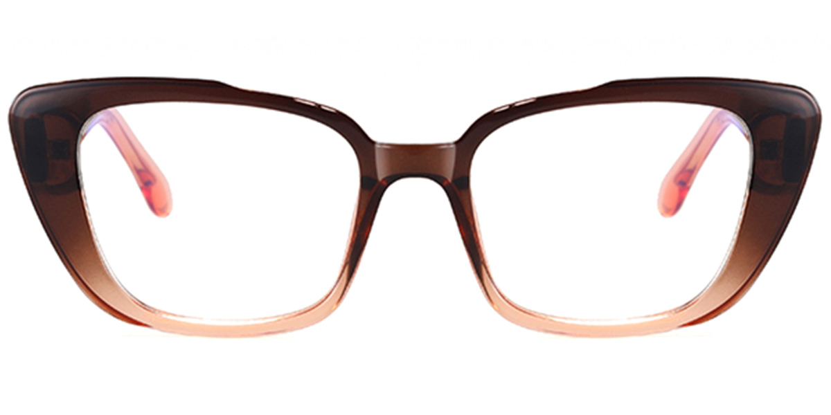 Square Blue Light Blocking Glasses gradient_brown