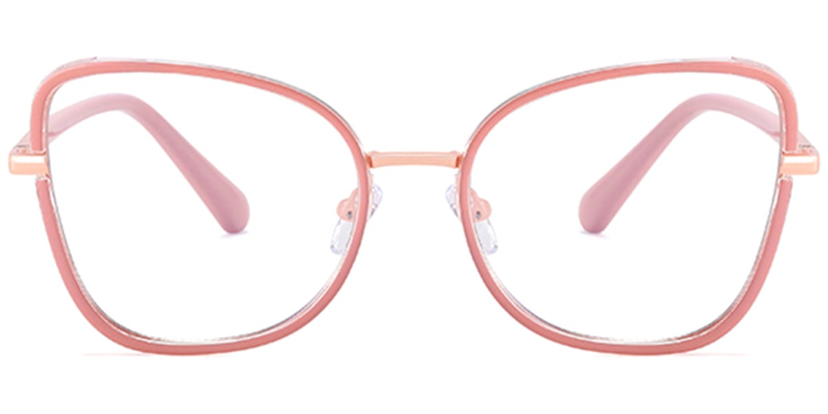 Square Blue Light Blocking Glasses translucent-pink