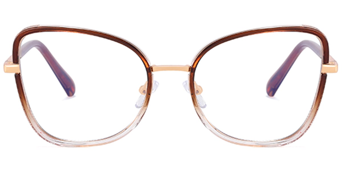 Square Blue Light Blocking Glasses gradient_brown