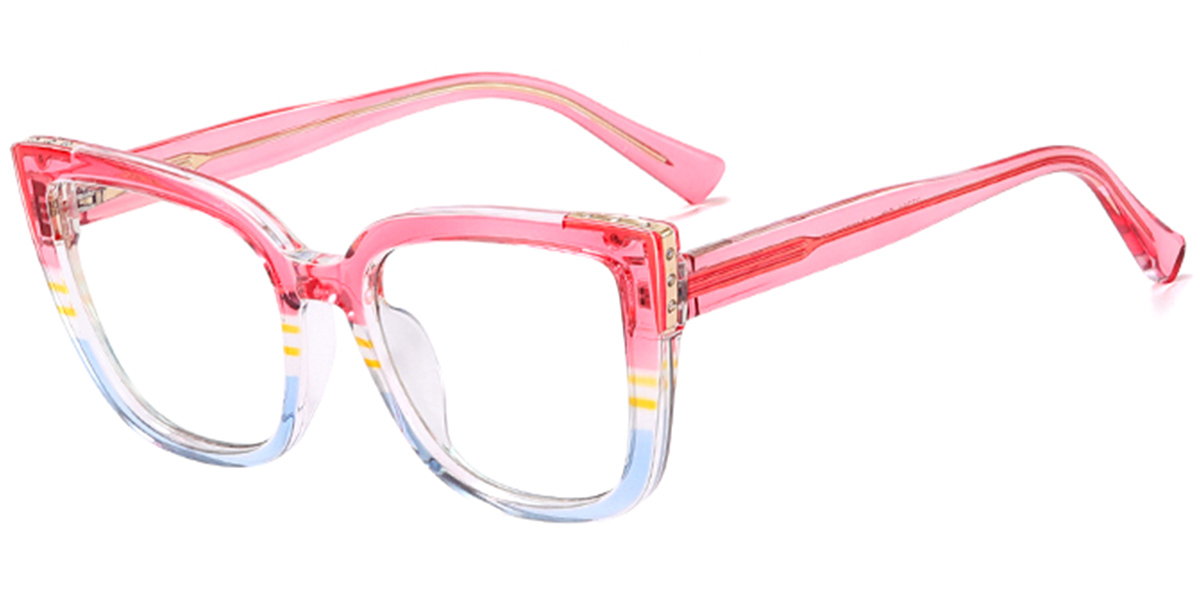 Square Blue Light Blocking Glasses pattern-pink