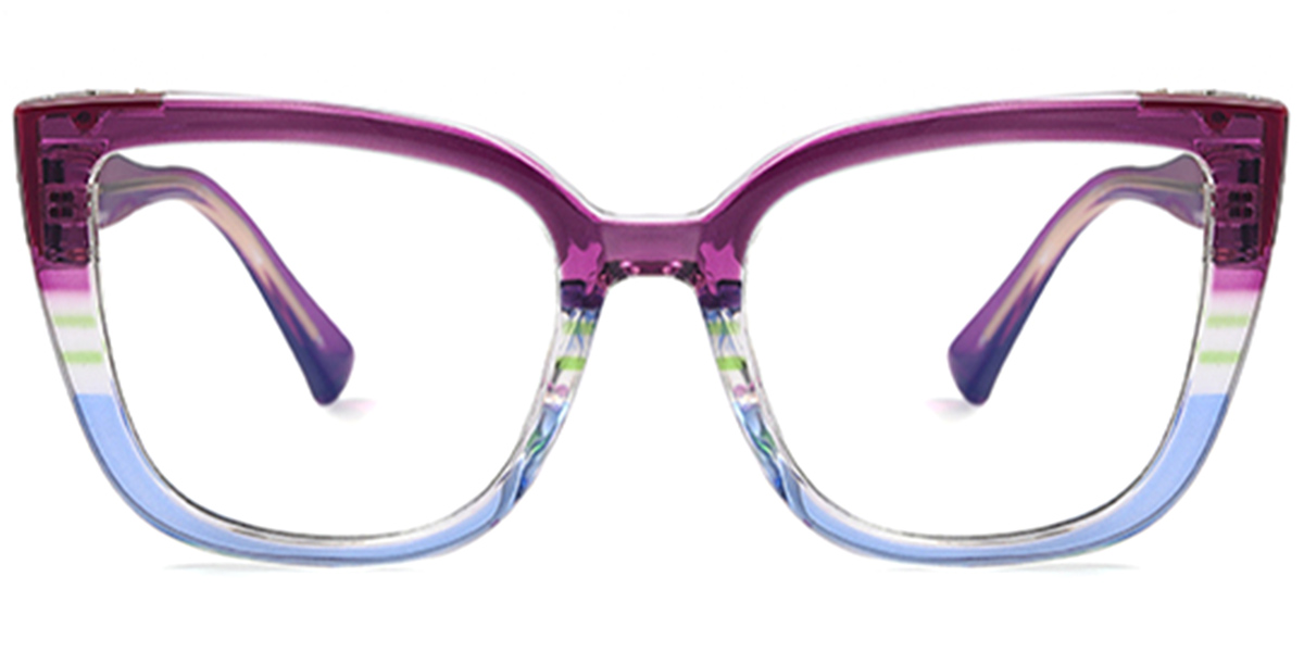 Square Blue Light Blocking Glasses pattern-purple