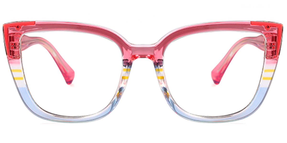 Square Blue Light Blocking Glasses pattern-pink