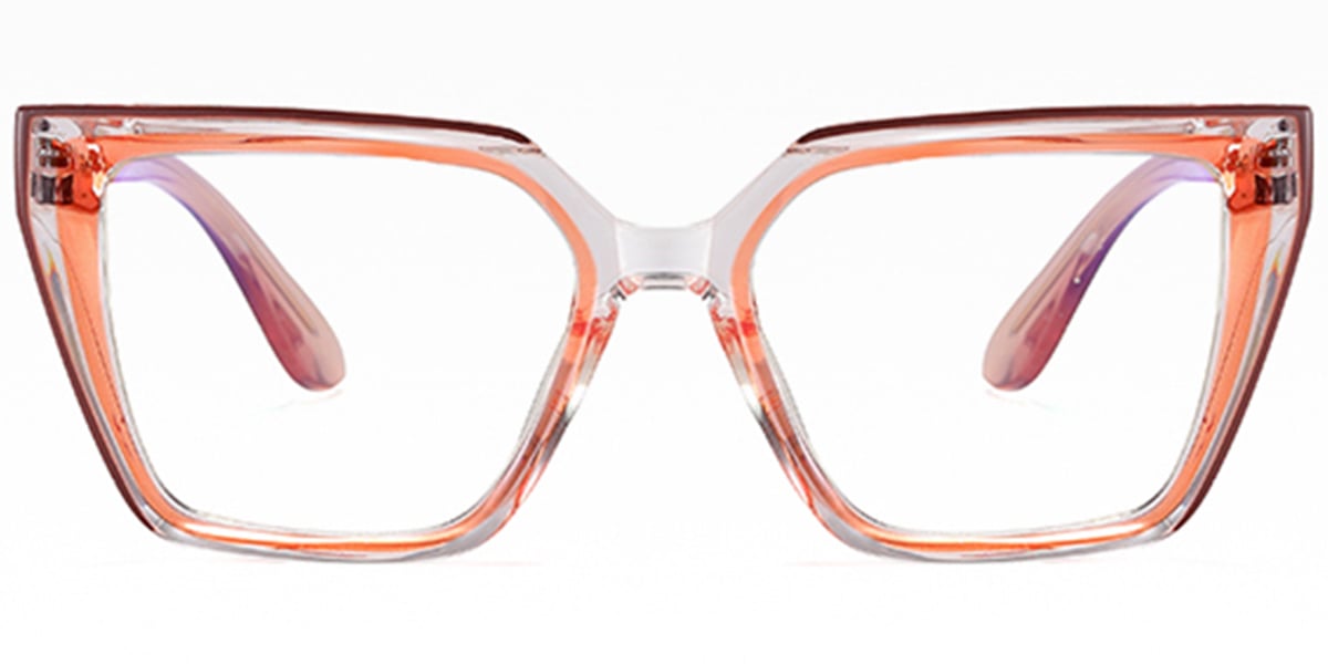 Square Blue Light Blocking Glasses translucent-orange