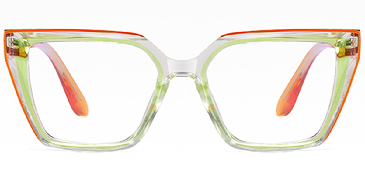 Square Blue Light Blocking Glasses translucent-green