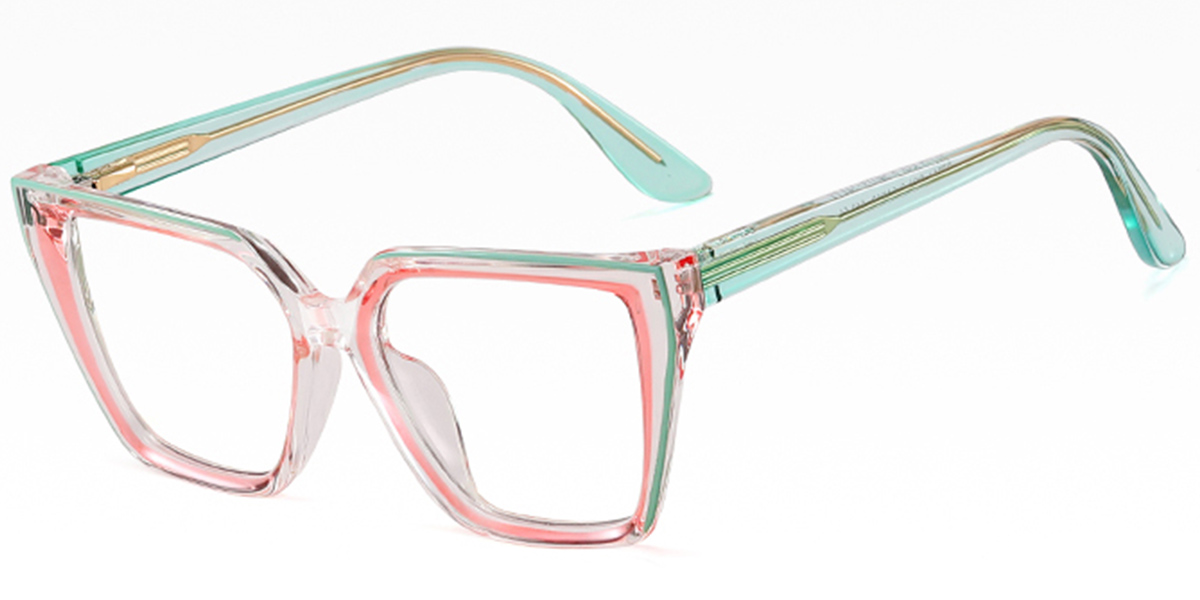 Square Blue Light Blocking Glasses translucent-pink