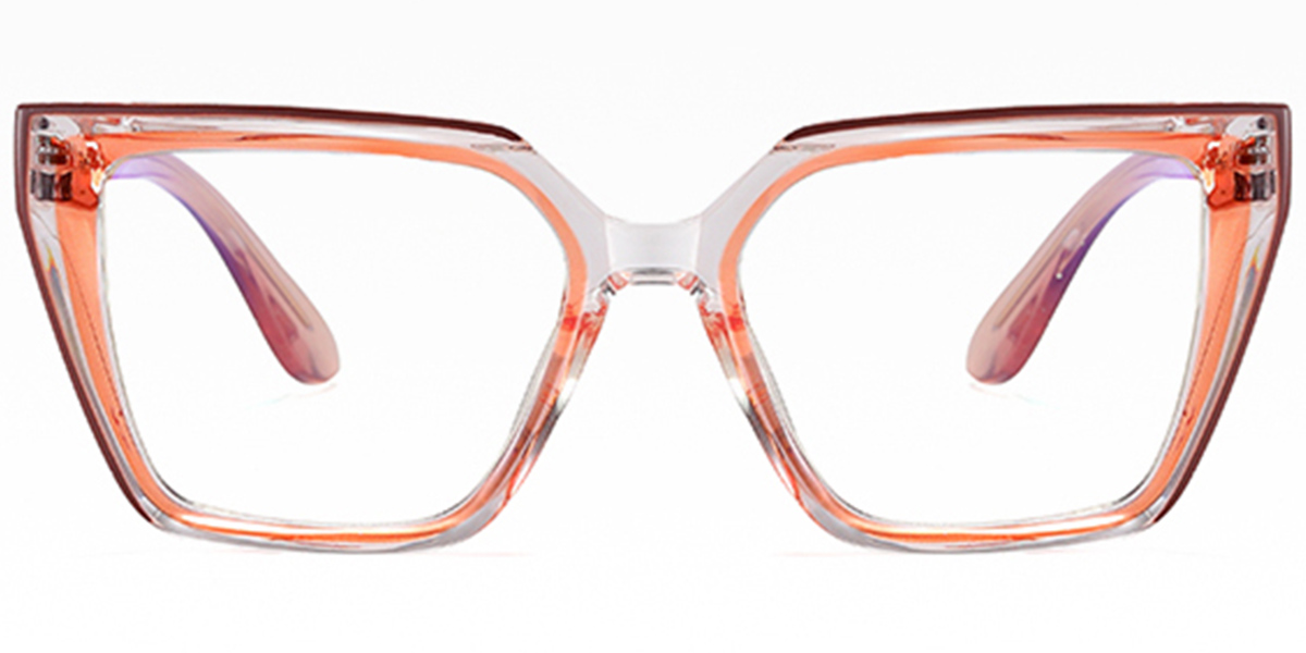 Square Blue Light Blocking Glasses translucent-orange