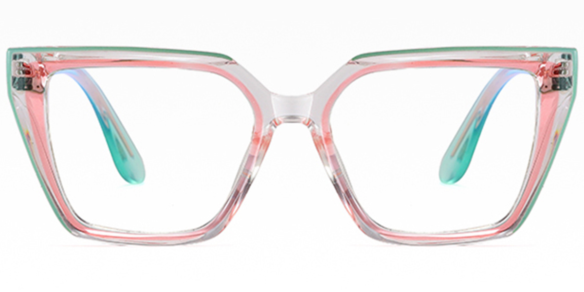 Square Blue Light Blocking Glasses translucent-pink