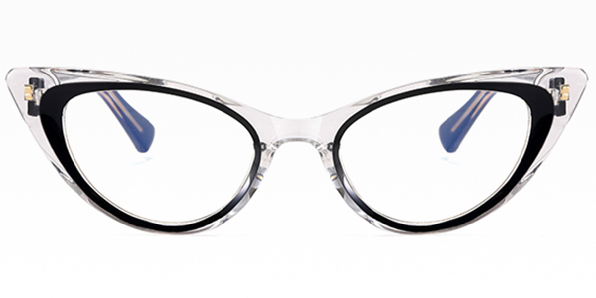 Cat Eye Blue Light Blocking Glasses translucent-black