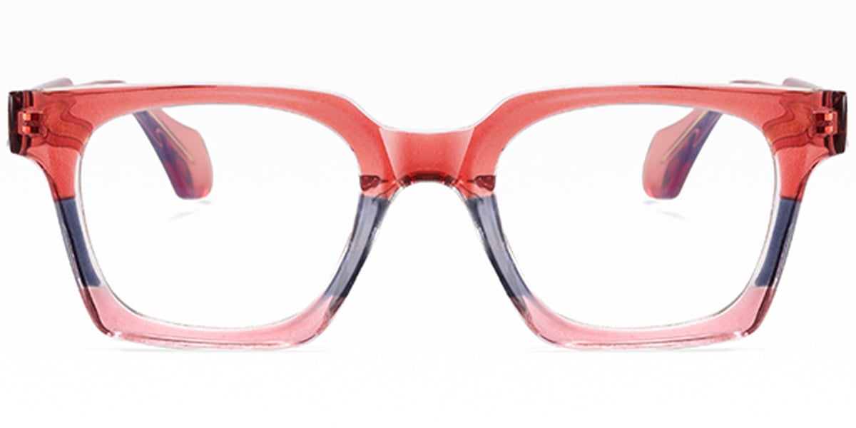 Square Blue Light Blocking Glasses pattern-red