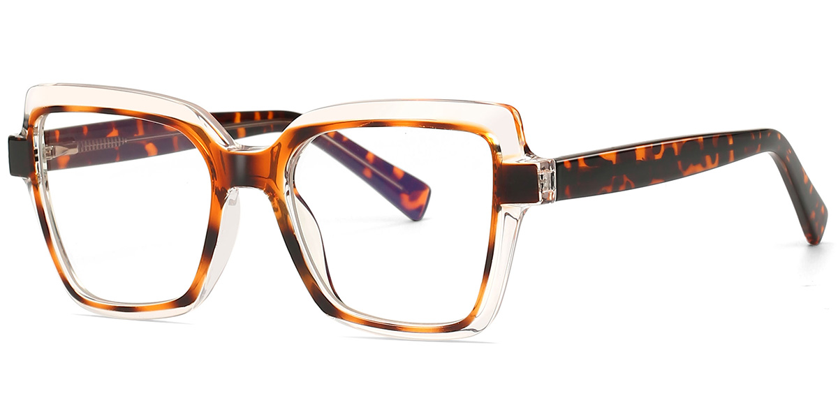 Square Blue Light Blocking Glasses translucent-tortoiseshell