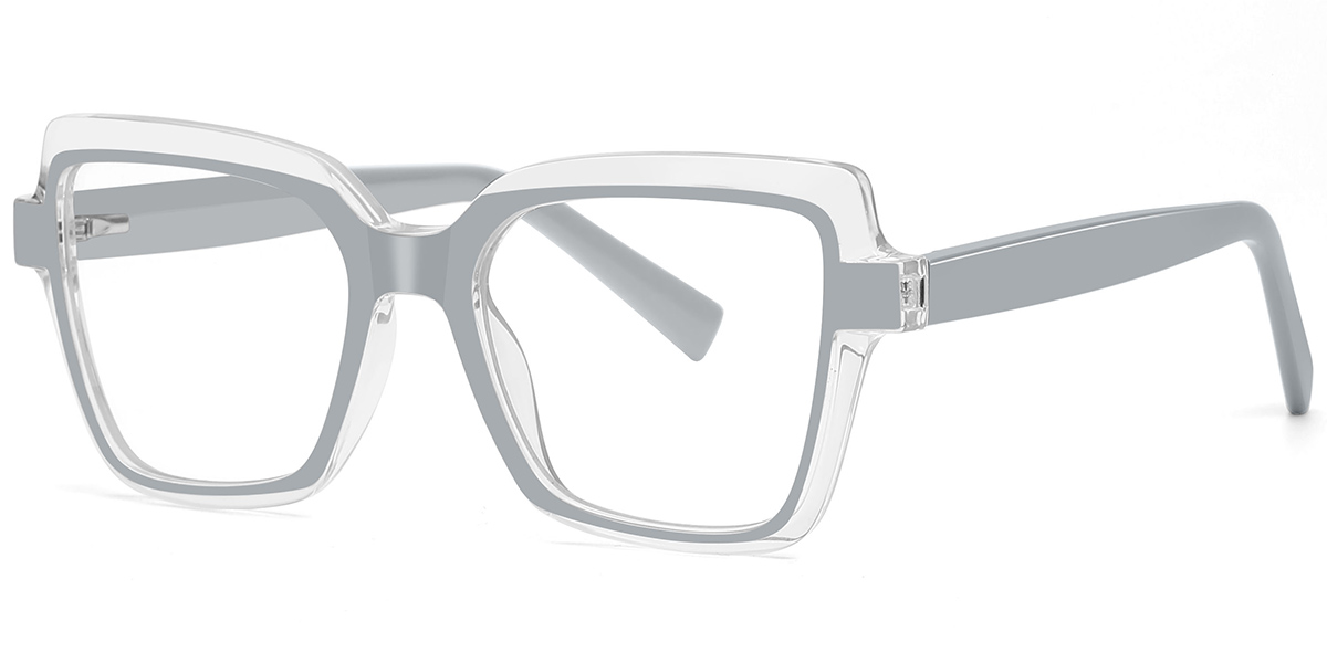 Square Blue Light Blocking Glasses translucent-grey