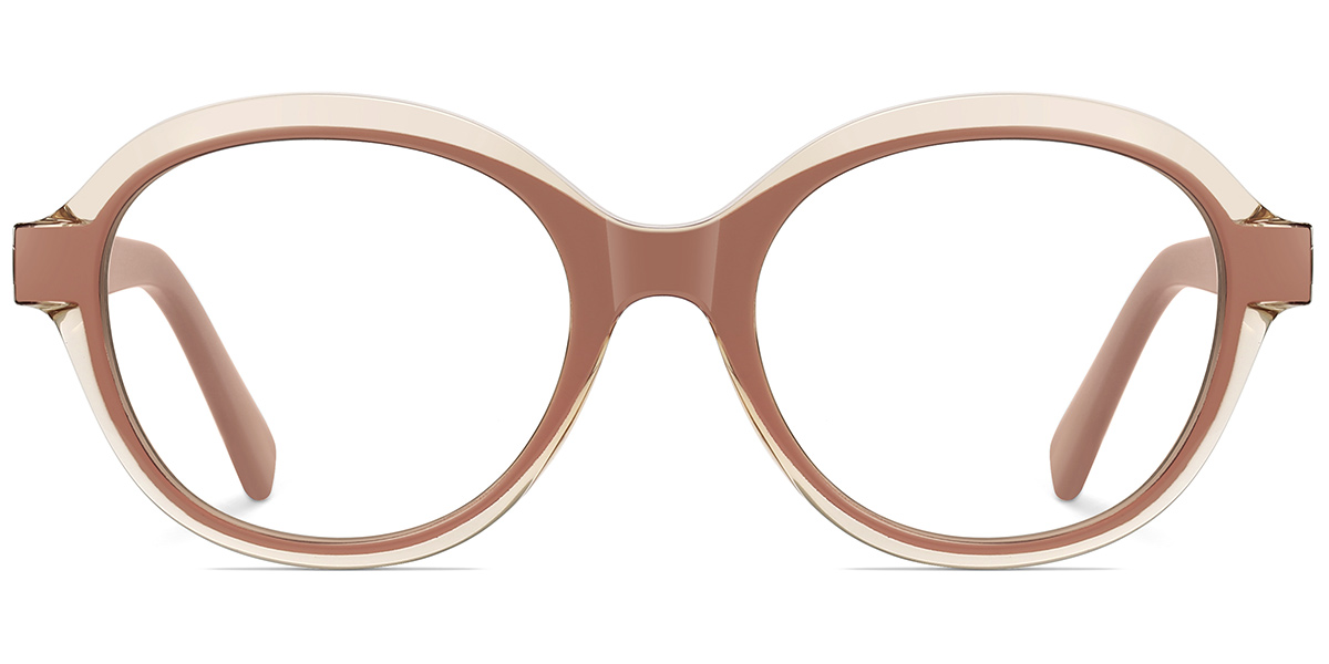 Oval Blue Light Blocking Glasses translucent-brown