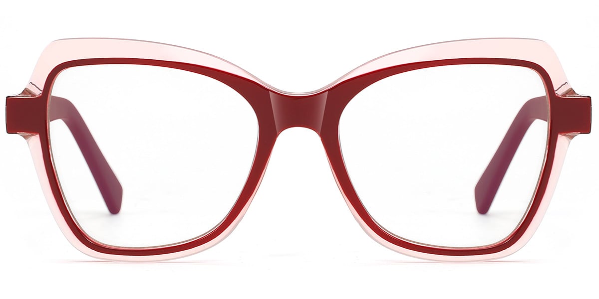 Square Blue Light Blocking Glasses translucent-red