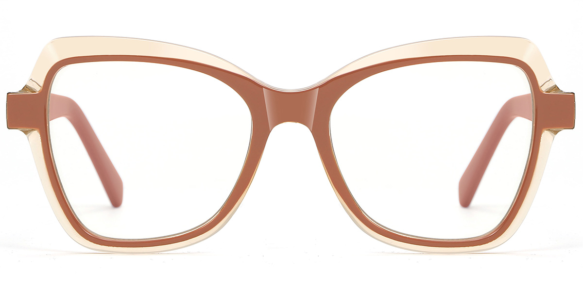 Square Blue Light Blocking Glasses translucent-brown