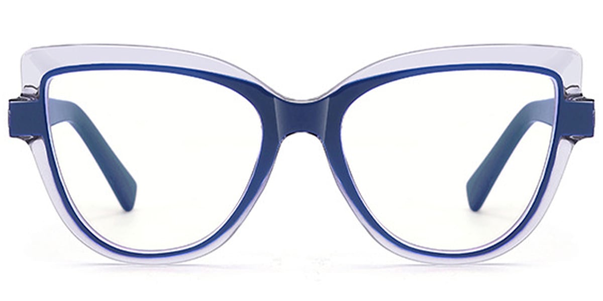 Cat Eye Blue Light Blocking Glasses translucent-blue