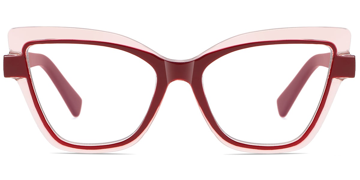 Square Blue Light Blocking Glasses translucent-red