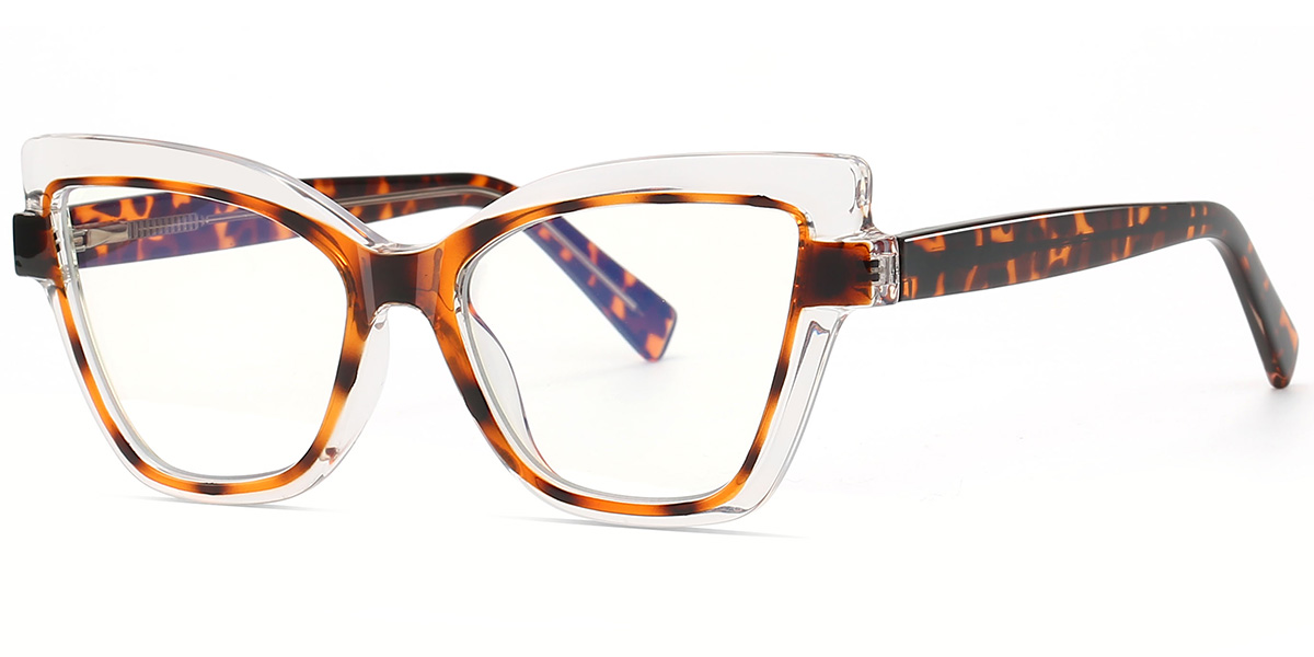 Square Blue Light Blocking Glasses translucent-tortoiseshell