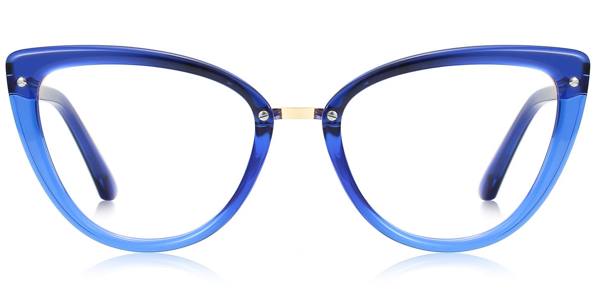 Cat Eye Blue Light Blocking Glasses translucent-blue