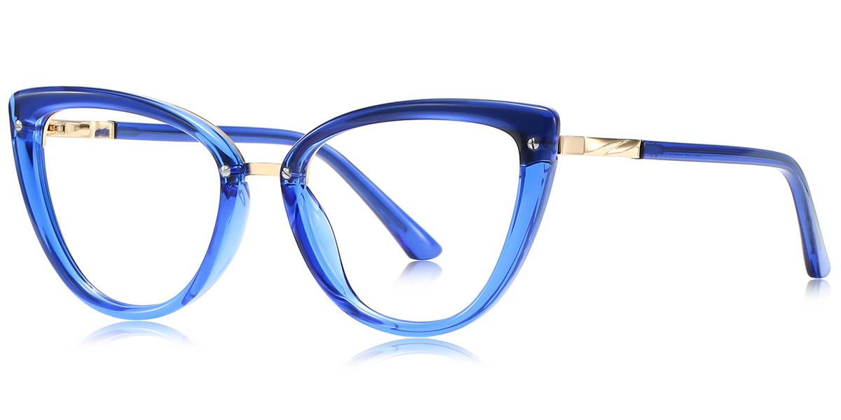 Cat Eye Blue Light Blocking Glasses translucent-blue