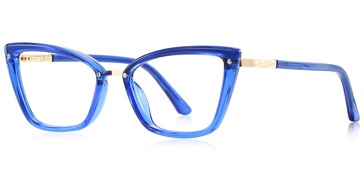 Cat Eye Blue Light Blocking Glasses translucent-blue