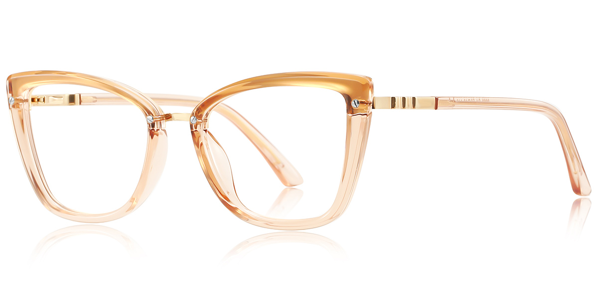 Cat Eye Blue Light Blocking Glasses translucent-brown