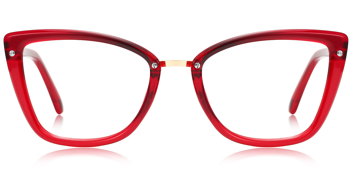 Cat Eye Blue Light Blocking Glasses translucent-red